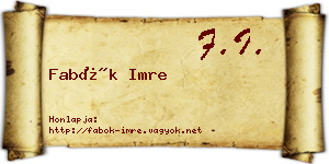 Fabók Imre névjegykártya